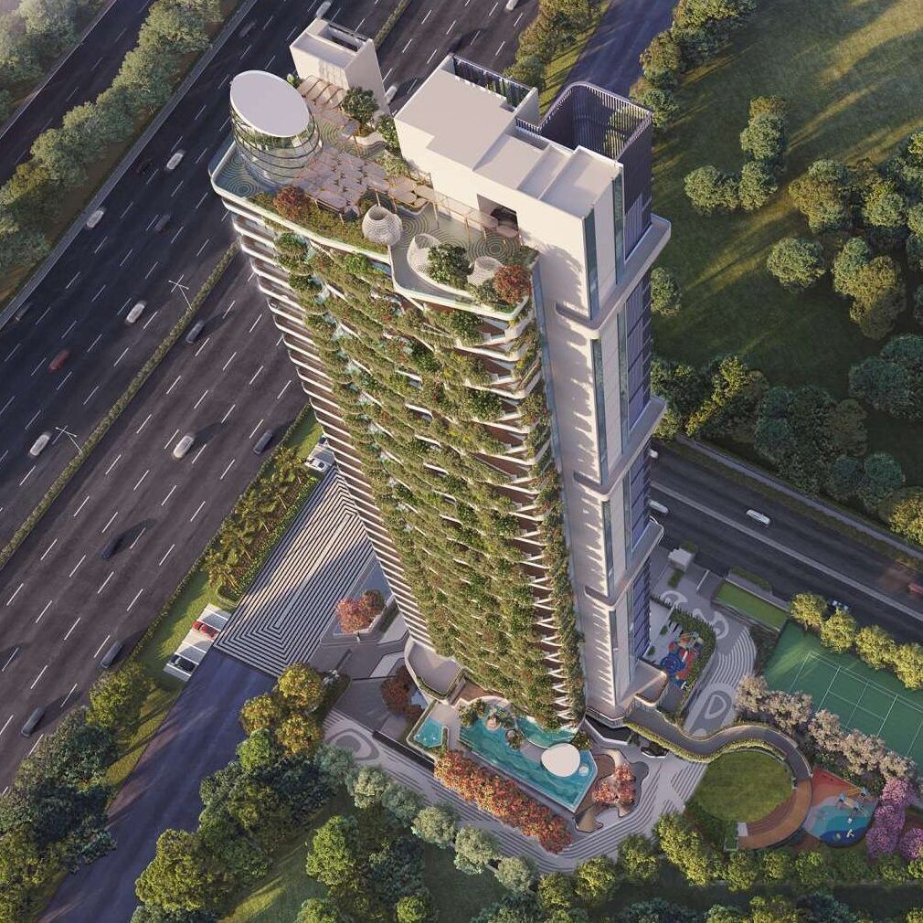 Adani Bandra 3, 4 & 5 BHK luxury residential tower aerial view