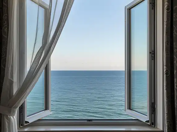 Adani Bandra luxury apartment with ocean view from window