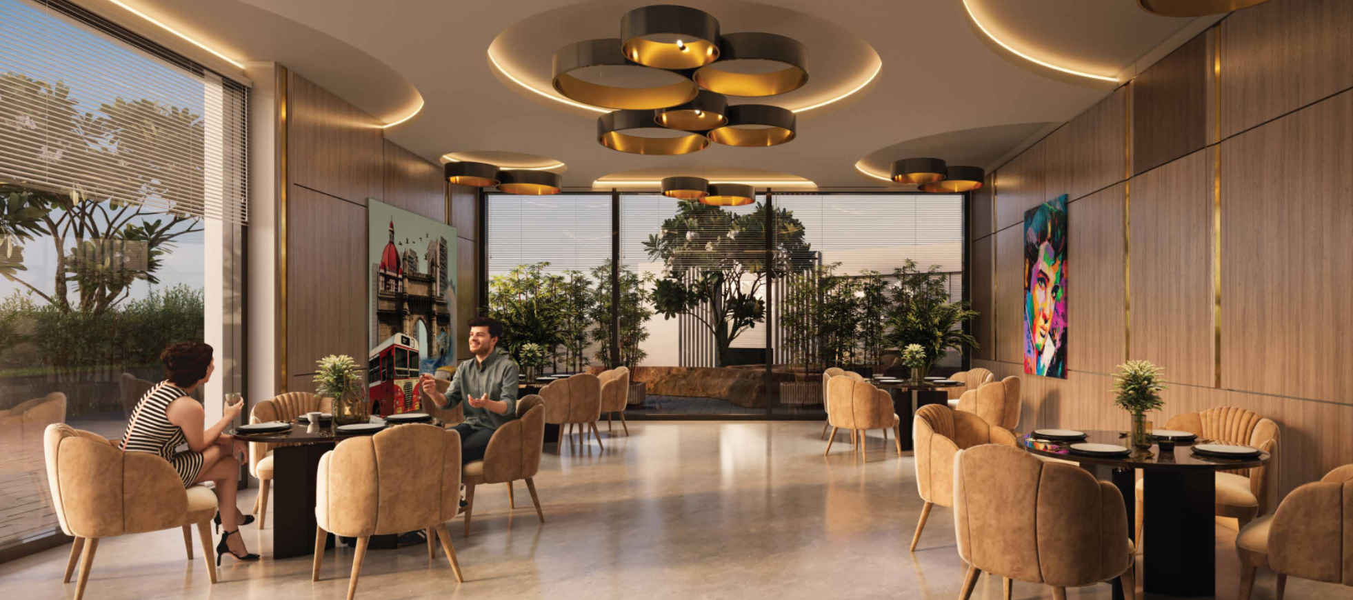 Aurum Arts Worli grand residential lobby with elegant interiors