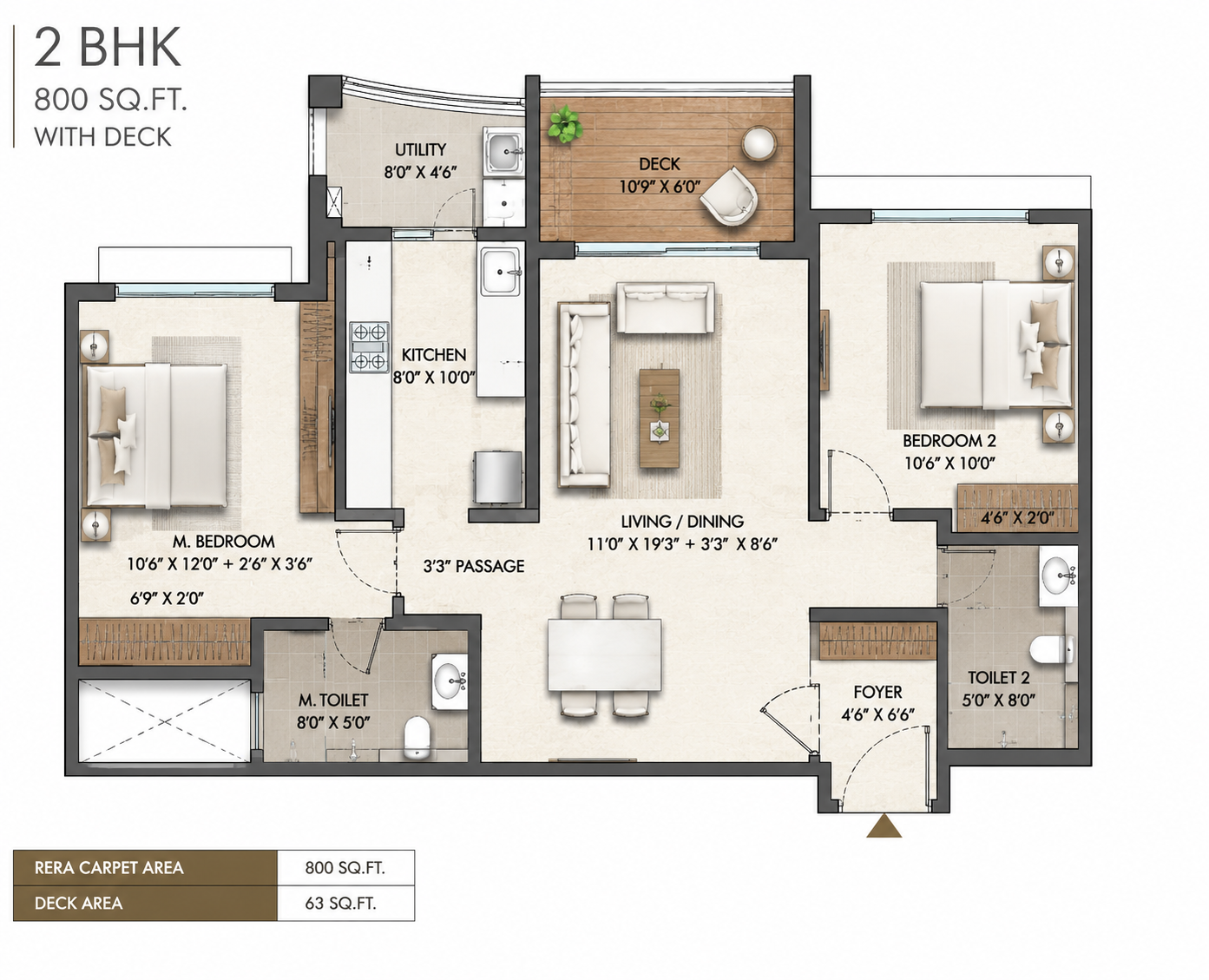 Bsafal Maitripark Chembur 2 BHK Floor Plan