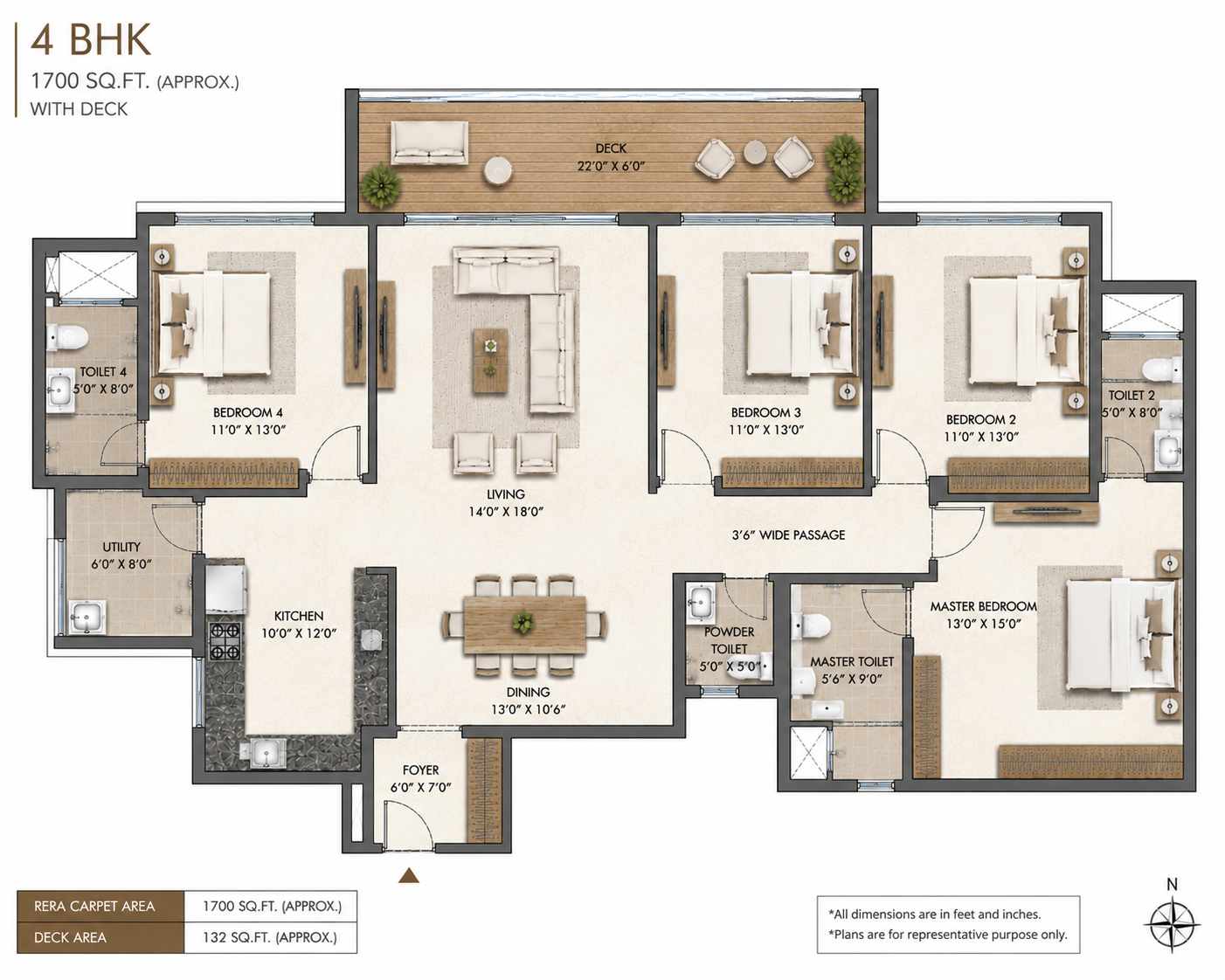 Bsafal Maitripark Chembur 4 BHK Floor Plan