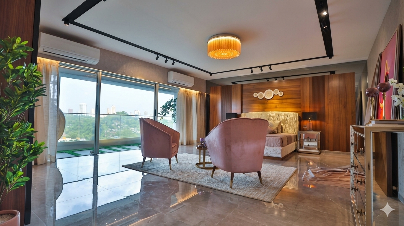 Modern balcony space in Crystal Ayuddha Eved apartments