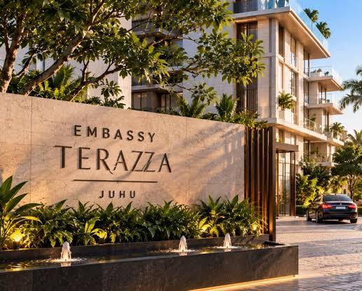 Embassy Terrazza Juhu luxury residential tower exterior with contemporary architectural design.