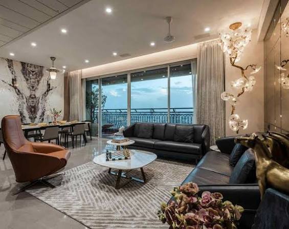 Elegant dining area at Embassy Terrazza Juhu featuring a contemporary dining table and refined interiors.