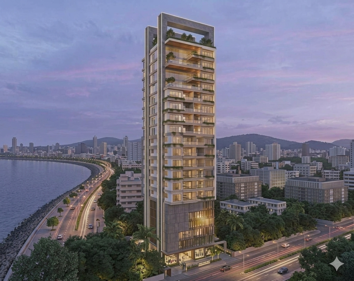 Godrej Marine Lines exterior building view in Marine Lines