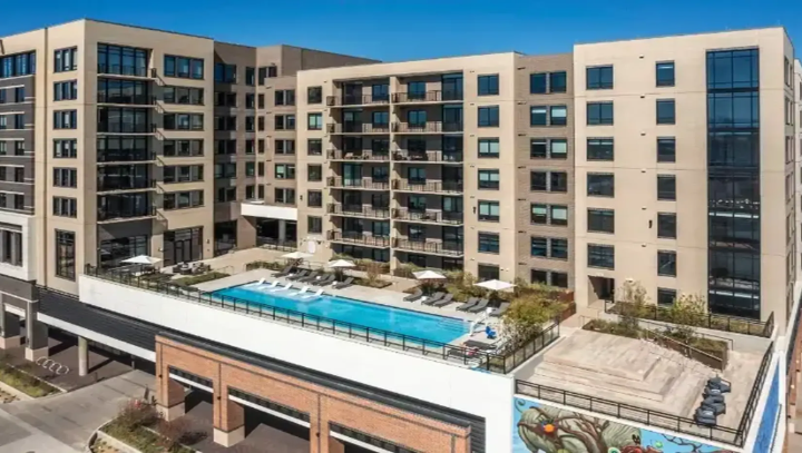 Aerial view of Hines Chandivali Powai showcasing a luxury residential development with open spaces, a swimming pool, and world-class amenities.