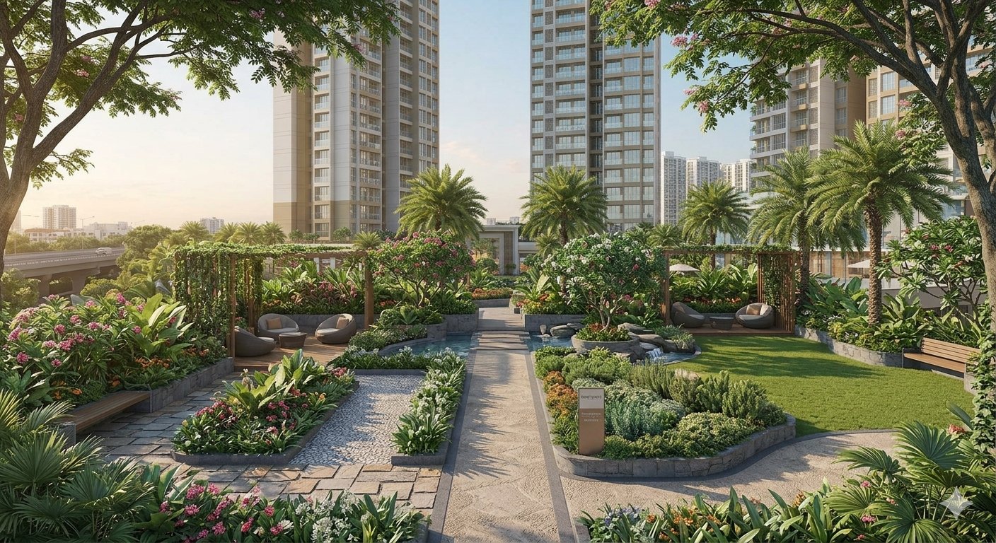 Landscaped Open Spaces — Hubtown Rising City Ghatkopar landscaped open spaces