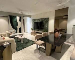 Hubtown Rising City spacious living room interior