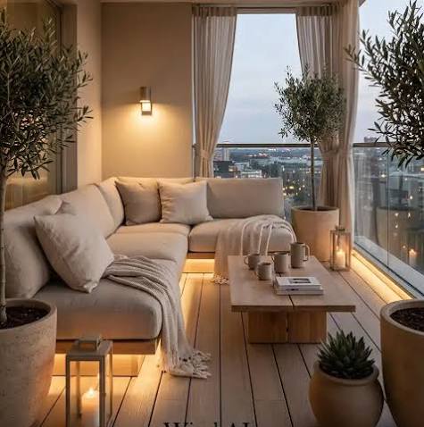 K Raheja Valletta Juhu spacious living room interior design