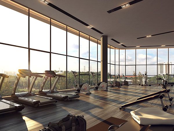 Modern gymnasium at Kalpataru Goregaon West luxury flats