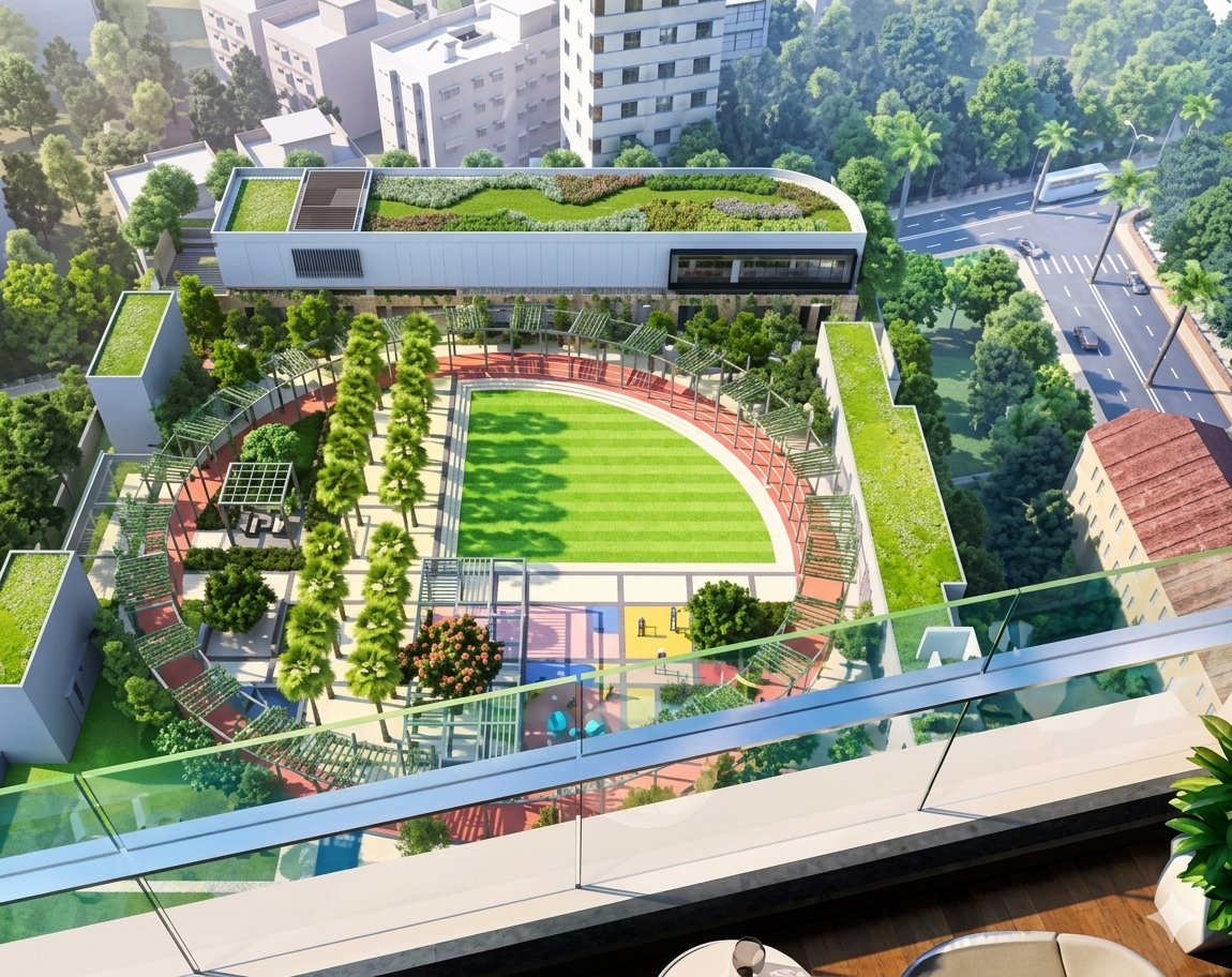 K Raheja Mahalaxmi landscaped garden