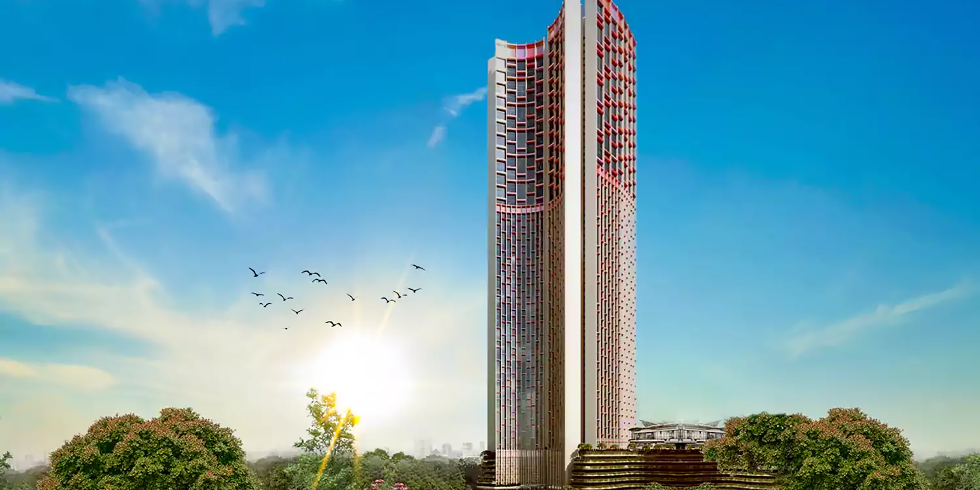 Lodha Adrina Worli luxury residential building and landscaped private park Luxury residential real estate project