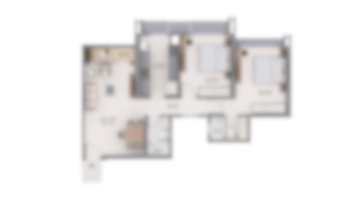 Lodha Allura Smart 2 Bed Floor Plan