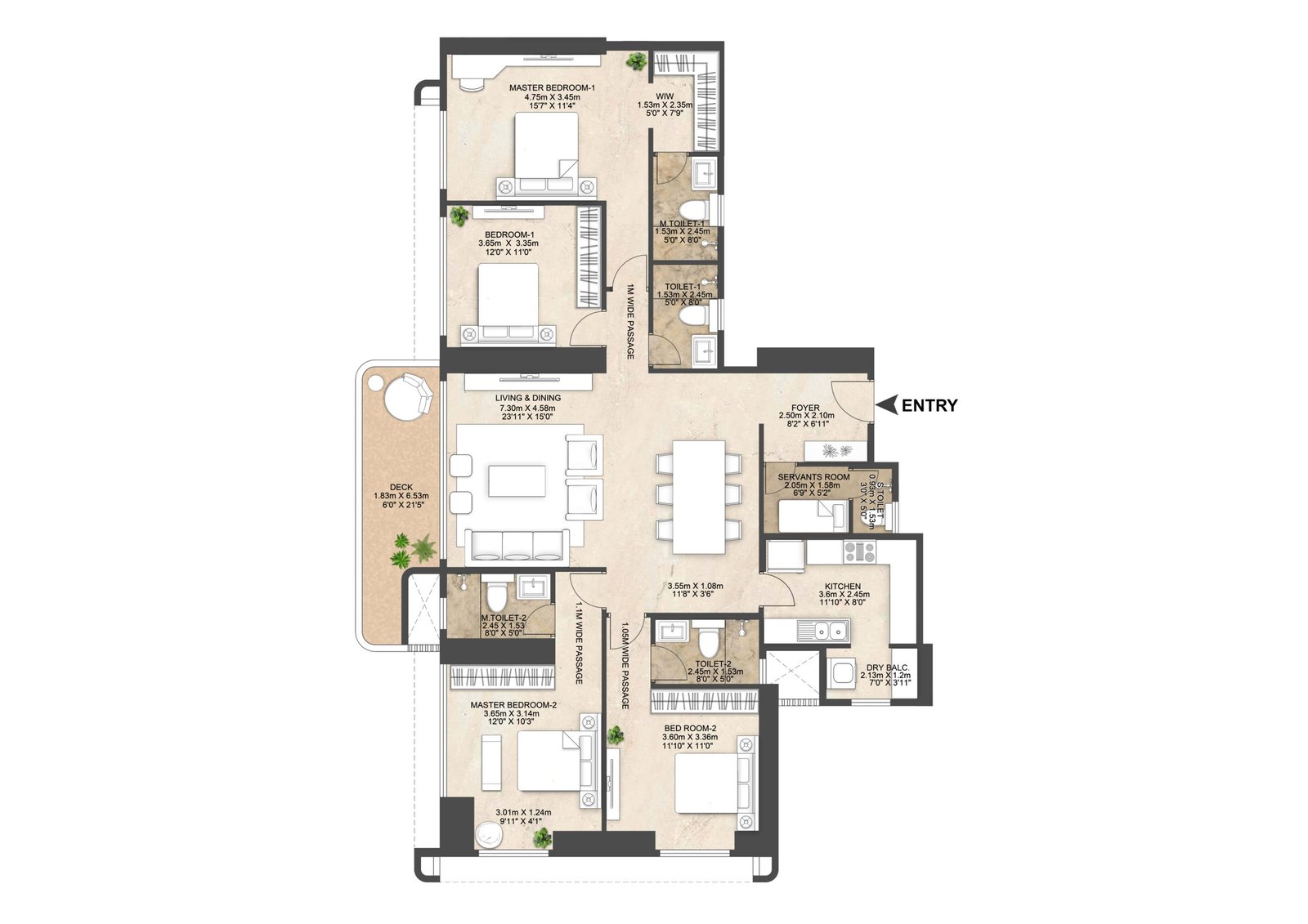  4 BHK  Floor Plan