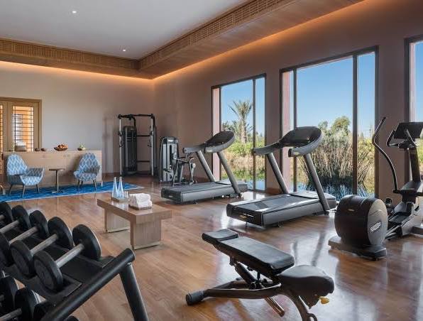 Modern fitness centre at a luxury residential development in Bandra West
