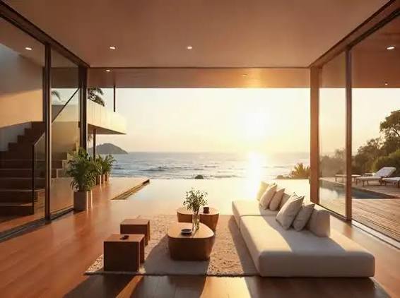 Luxury bathroom interiors with modern fittings in Oberoi Oceanic Bandra residences.