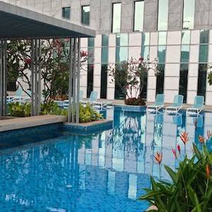 Prestige Daffodils luxury residential swimming pool in Pali Hill, Bandra West, Mumbai.
