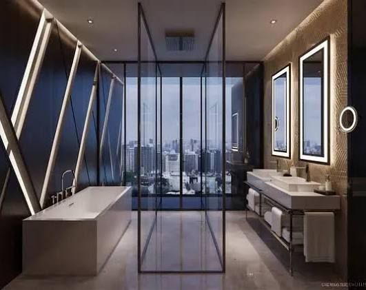 Prestige Daffodils luxury living room with contemporary interiors in Bandra West.
