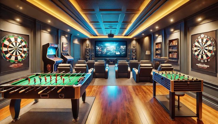 Indoor games room at Raymond Mahim West with multiple recreational activities.