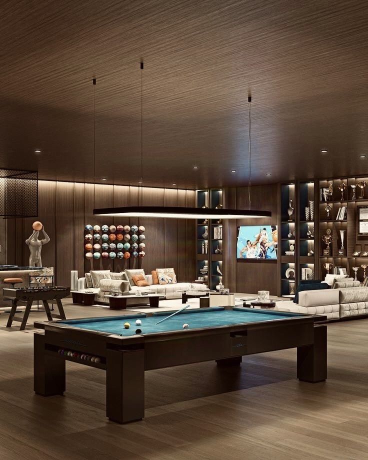 Indoor games room at Runwal Enterprises Wadala residential development