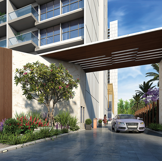 Grand entrance gate at Runwal Enterprises Wadala luxury residential project