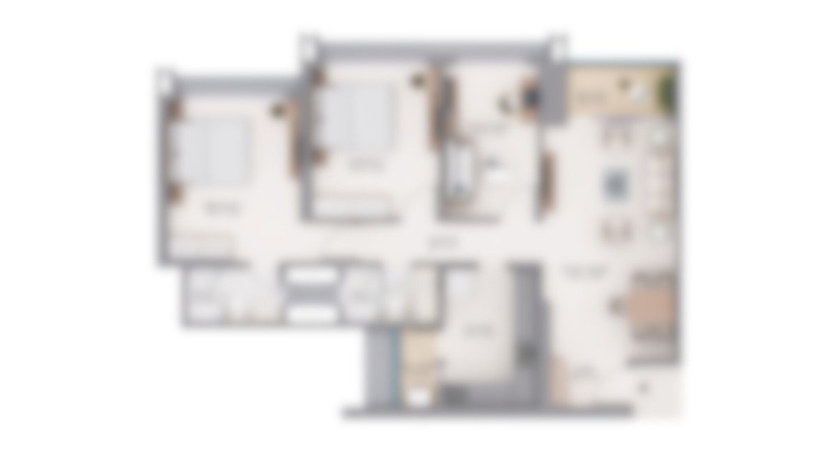 Runwal Sanctuary Elite 2.5 Bed Floor Plan