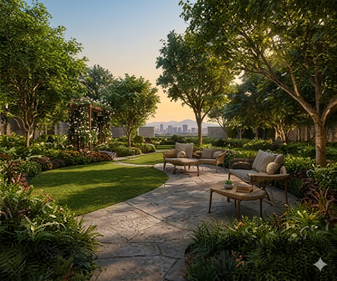 Landscaped Area at Rustomjee Ozone Skye Goregaon