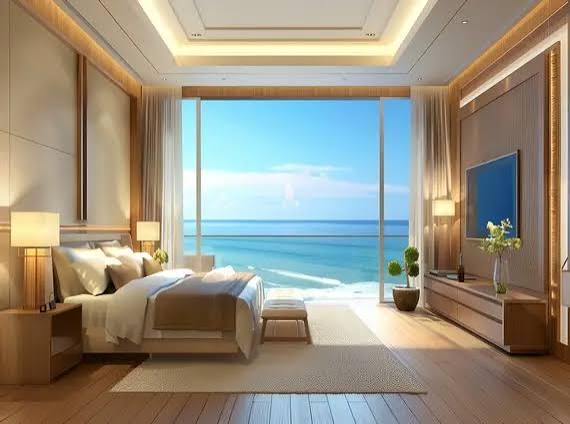 Sophisticated bedroom interiors at Supreme Sea Pebbles